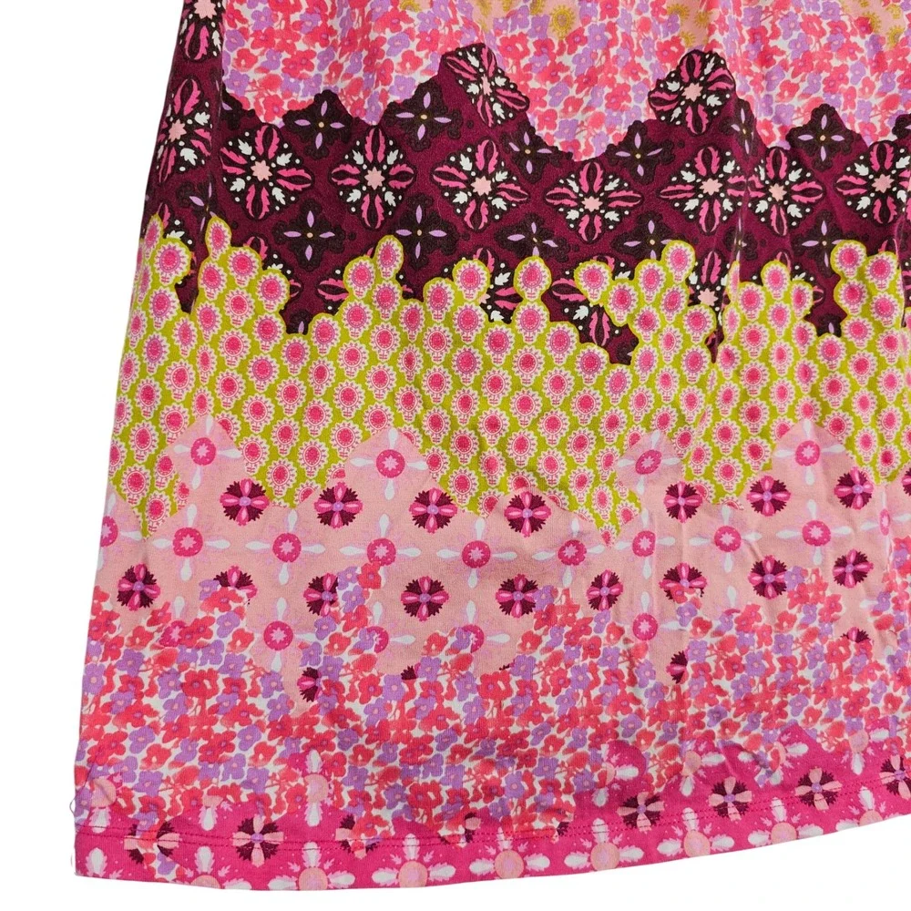 Hanna Andersson Kids Floral Print Ruffle‎ Sleeve Dress Size 6/7 Pink